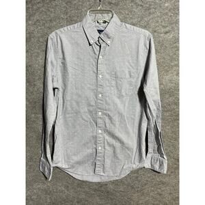 American Eagle Button Down Shirt Men S Seriously Soft Polka Dot Long Sleeve Gray